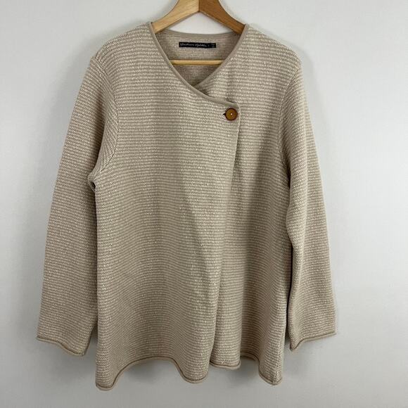 Gudrun Sjoden Wool Blend Cardigan Sweater Women Size Large Top Button - Picture 9 of 9